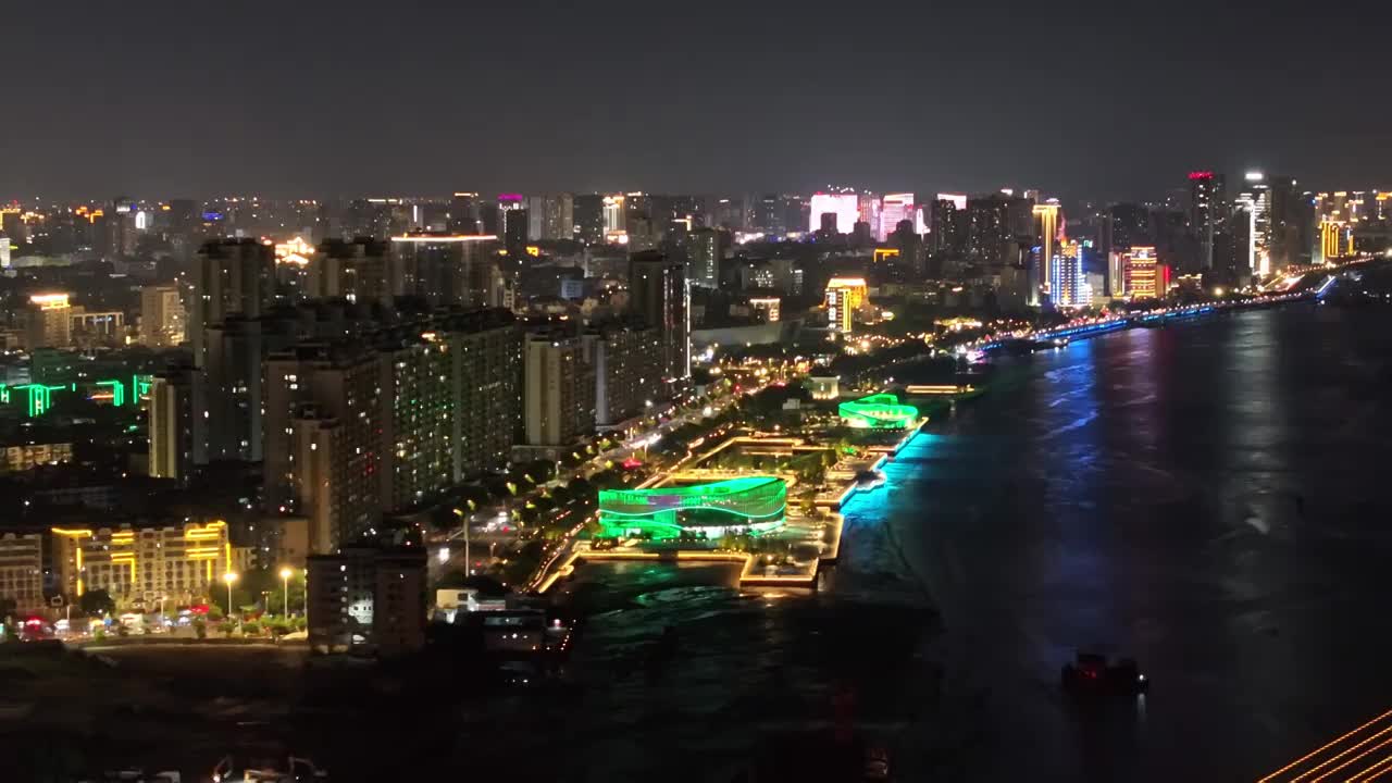 汕头潮人码头夜景视频素材