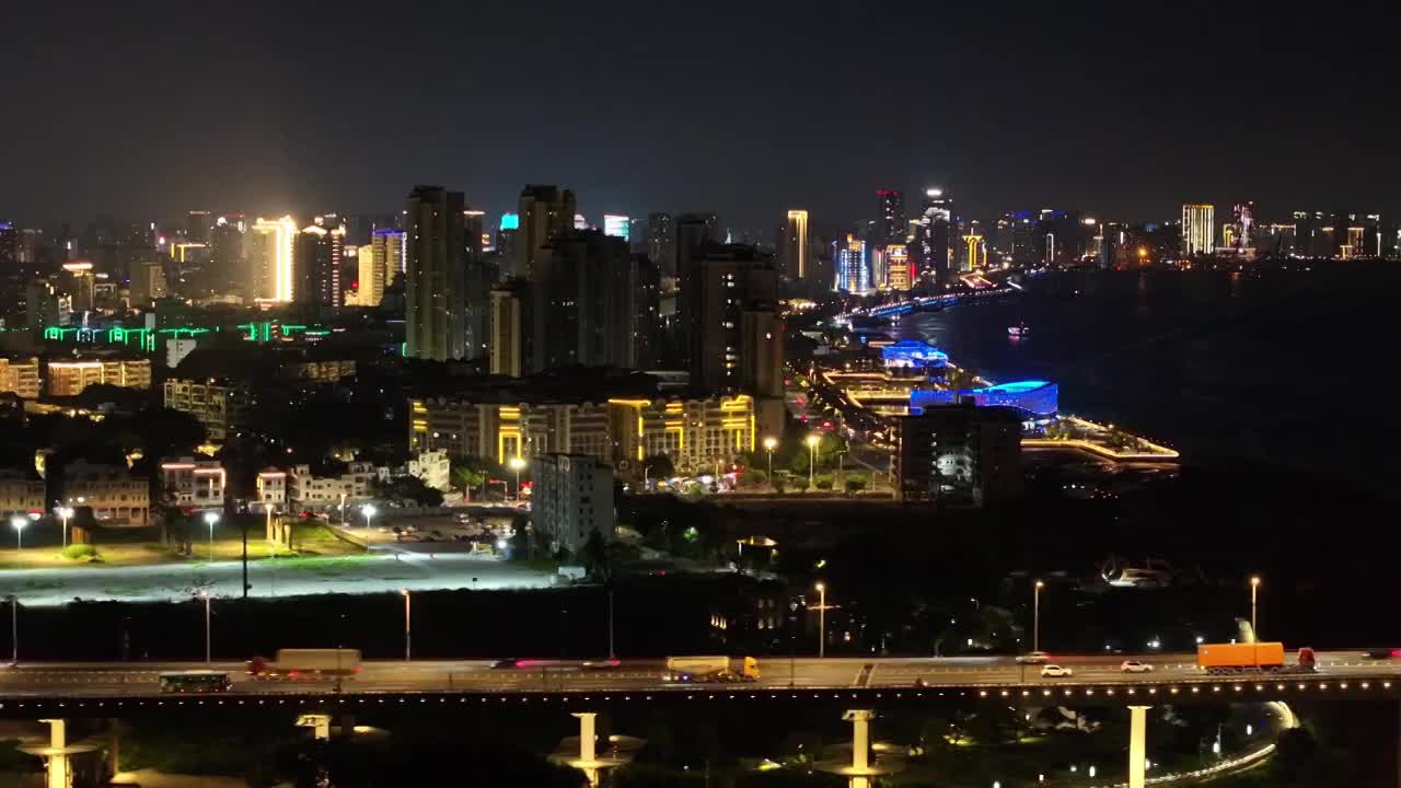 汕头潮人码头夜景视频素材