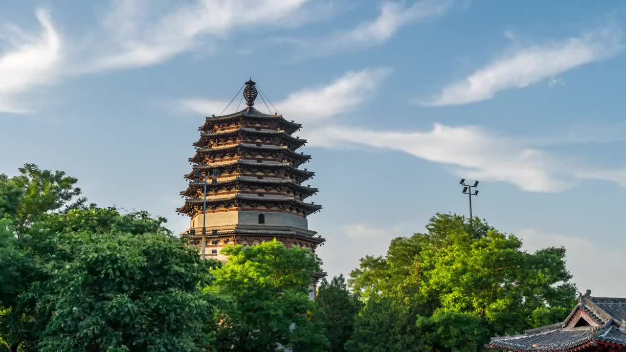 河北正定天宁寺凌霄塔延时视频素材