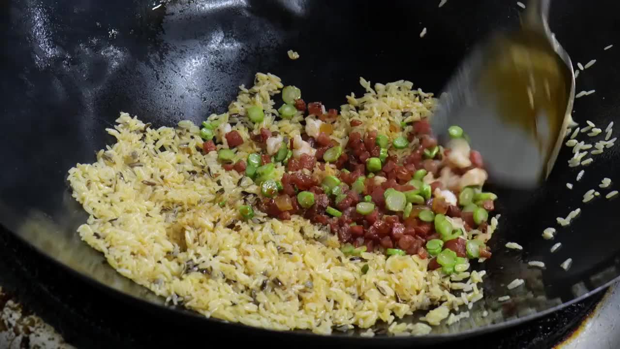 特色炒饭菠萝炒饭实拍素材视频素材