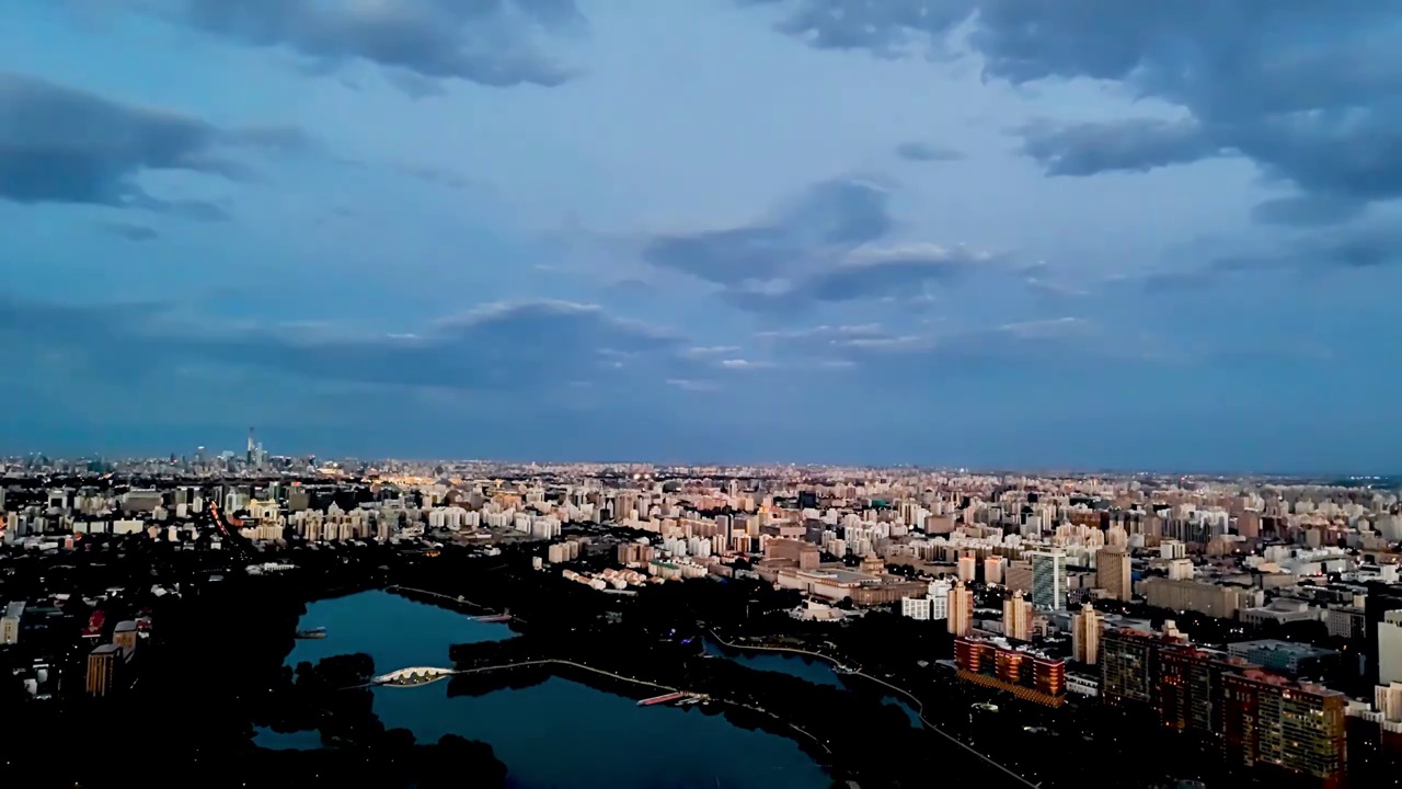 从电视塔观北京长安街夏季风光视频素材