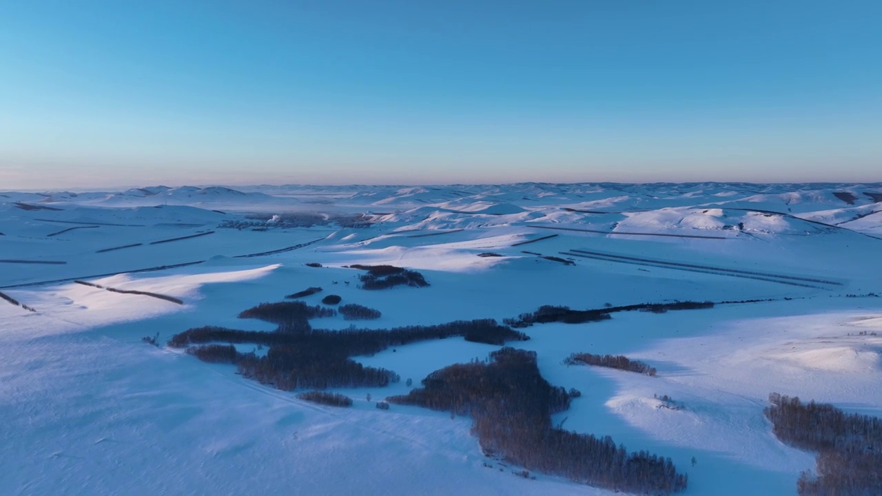 航拍额尔古纳雪域雪原风光视频素材