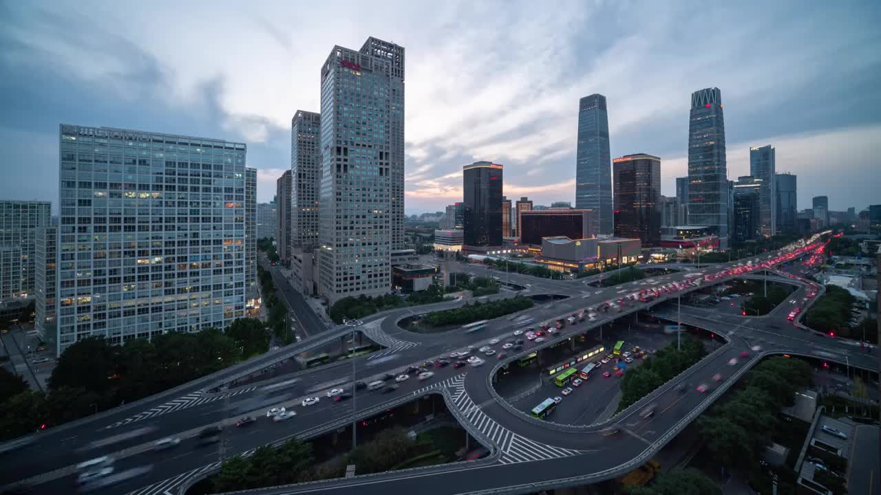 北京cbd夜景视频素材