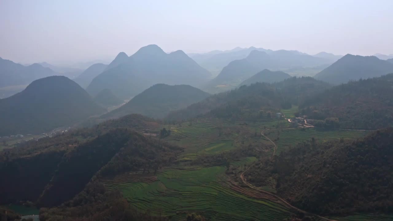 九龙瀑布群，山谷的景区视频素材