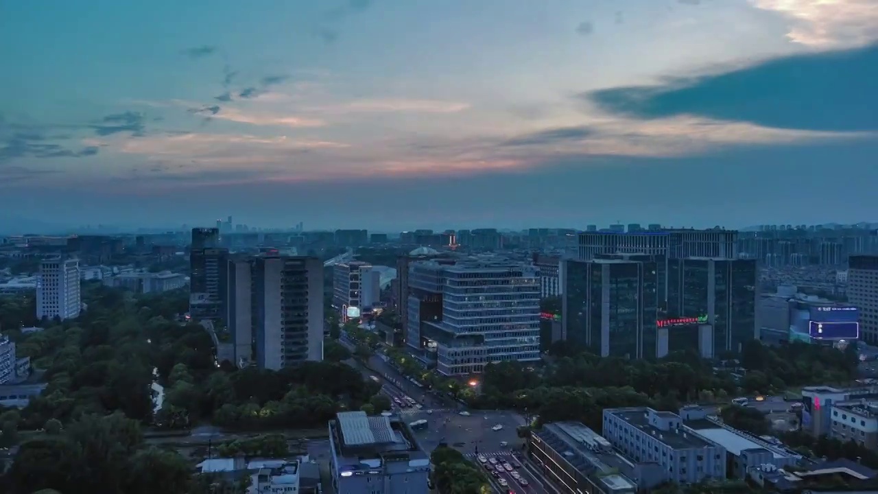 杭州城市夕阳延时视频素材