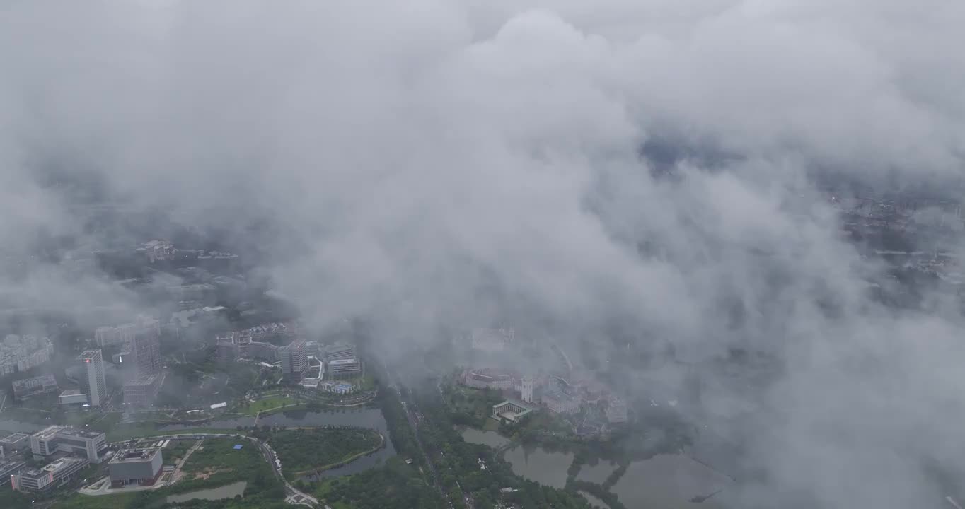 东莞松山湖云海航拍视频素材