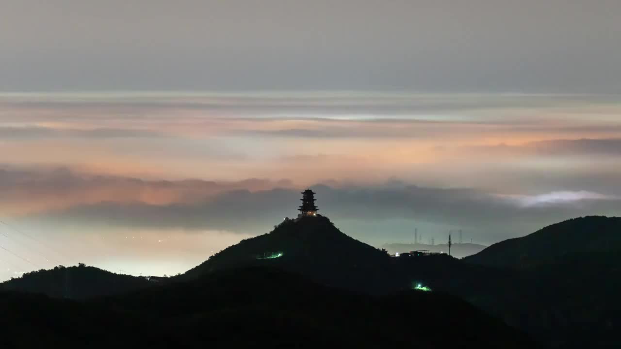 定都阁云海视频素材