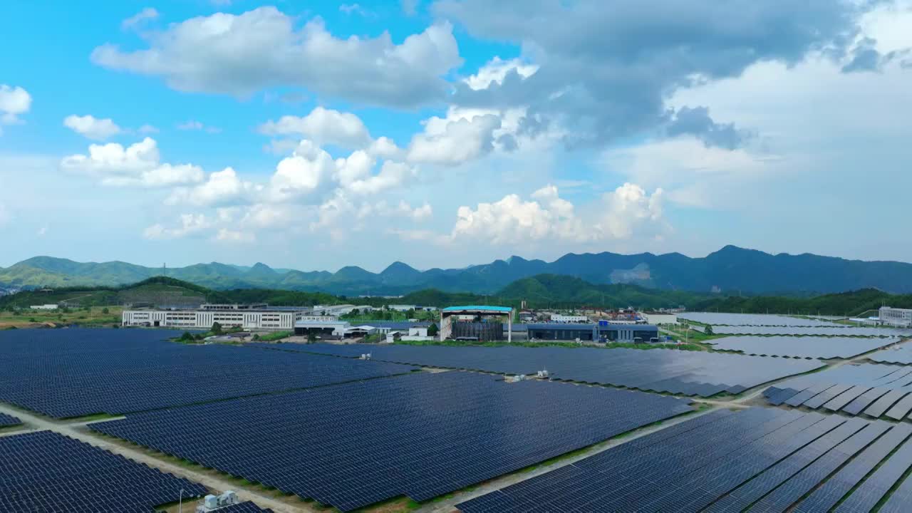 太阳能,太阳能发电站,替代能源,太阳能电池板,电,可再生能源,可持续资源,航拍视角,能源,户外,无人视频素材