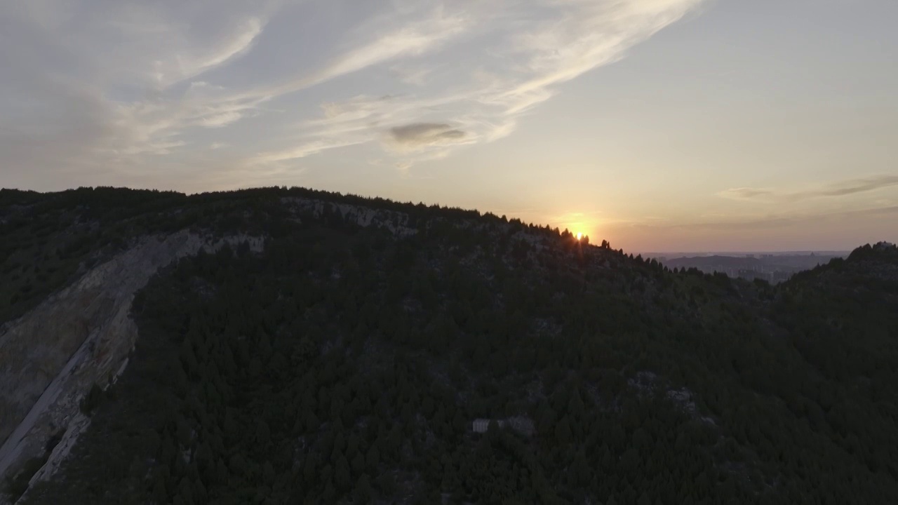 夕阳落日航拍视频素材