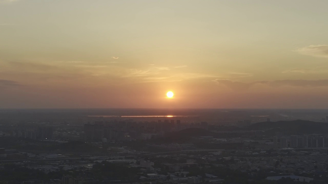 夕阳落日航拍视频素材