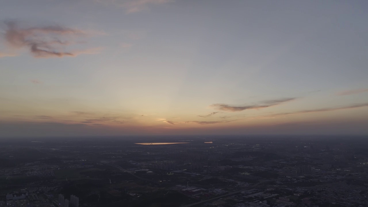 济南城市上空夕阳美景航拍视频素材