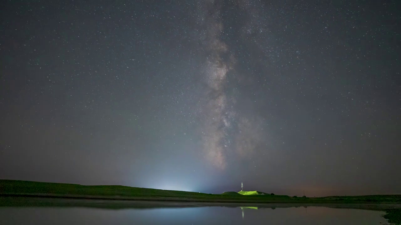 乌兰布统野鸭湖星夜童话视频素材