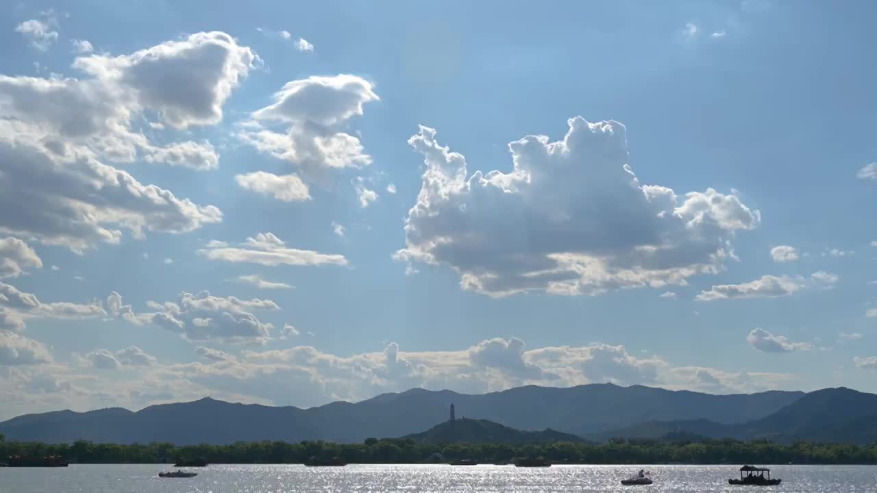 北京著名旅游景点皇家园林颐和园风景视频素材