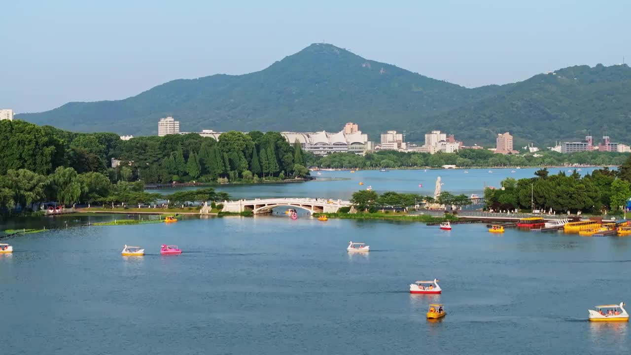 夏季的南京紫金山与玄武湖视频素材