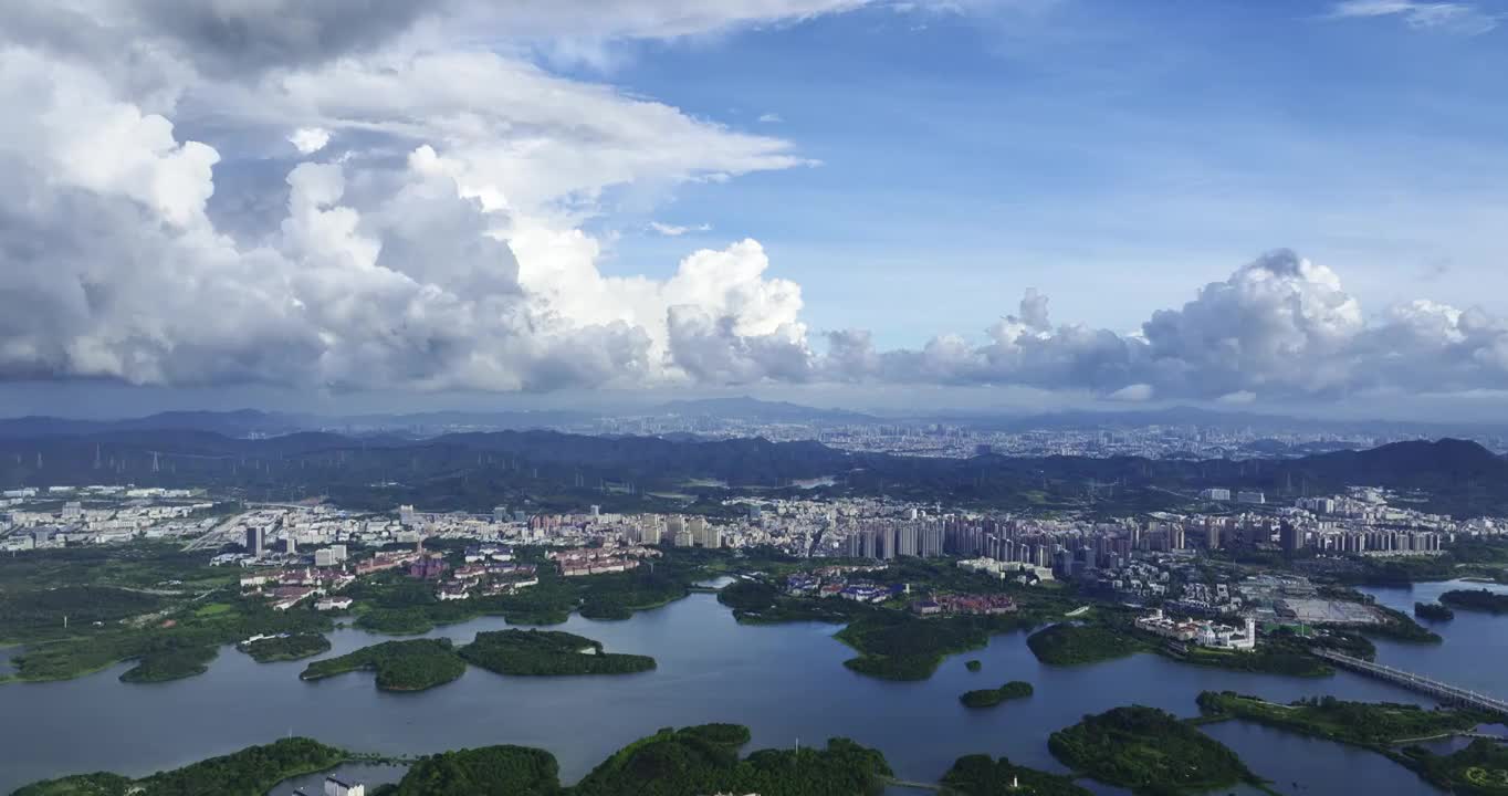 东莞松山湖华为溪村航拍视频素材