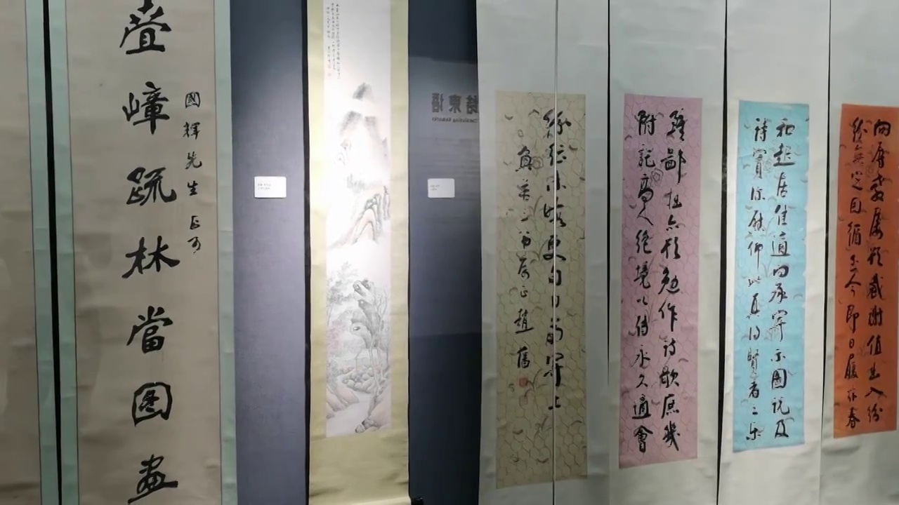 博物馆展厅及文物展示特写视频素材