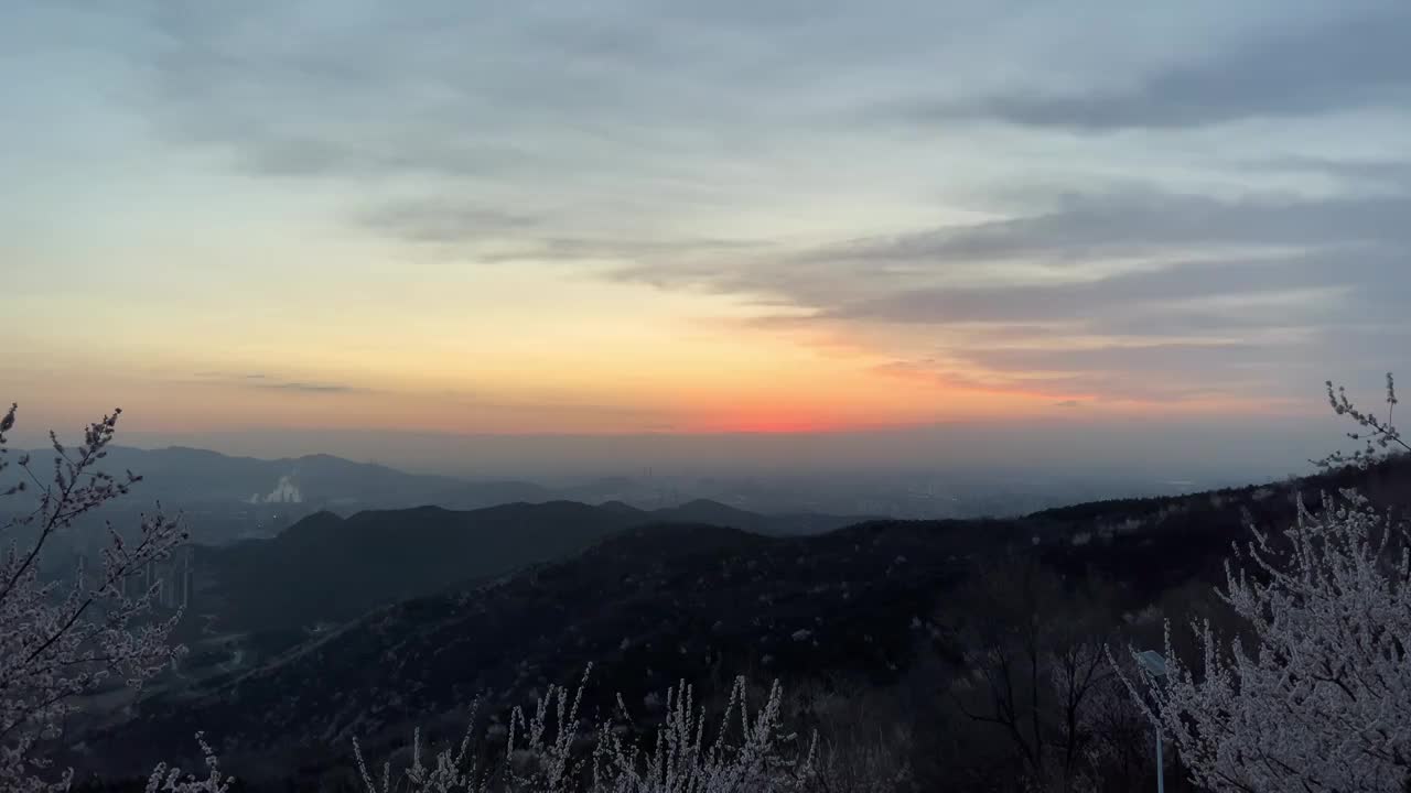 西山桃花北京日出大全景视频下载