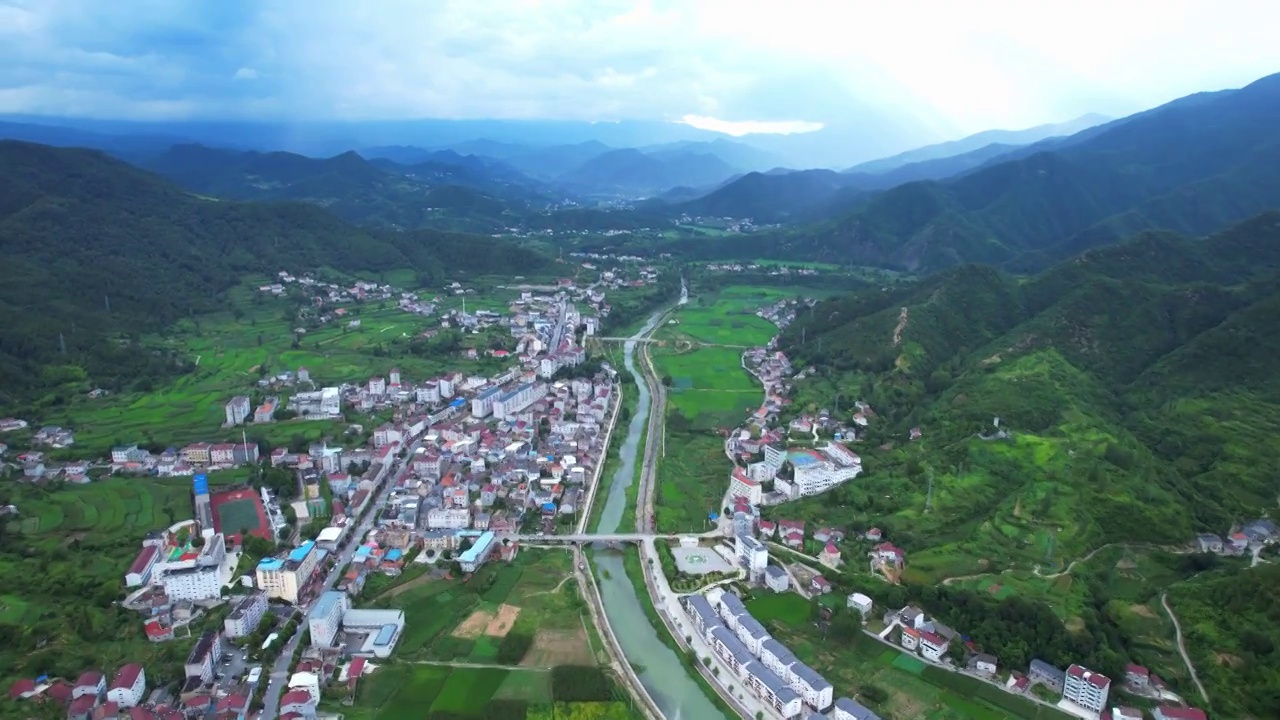 乡村振兴 蓝天 白云 天空 山村 森林视频素材