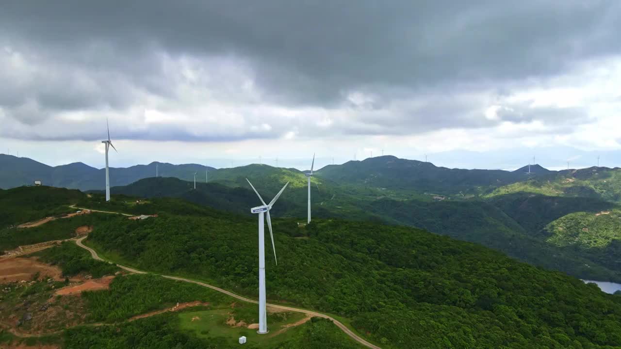 江门白石分子隆文老村风车山视频素材