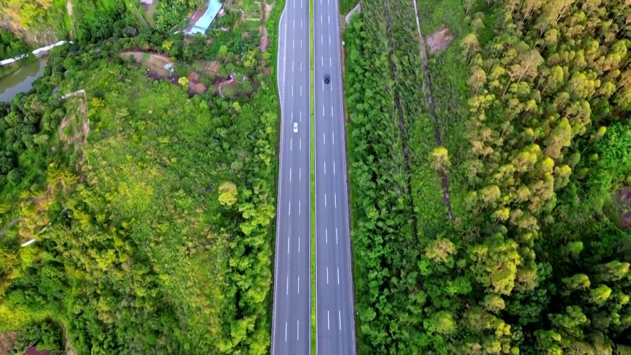 航拍惠深沿海高速，高速路视频素材