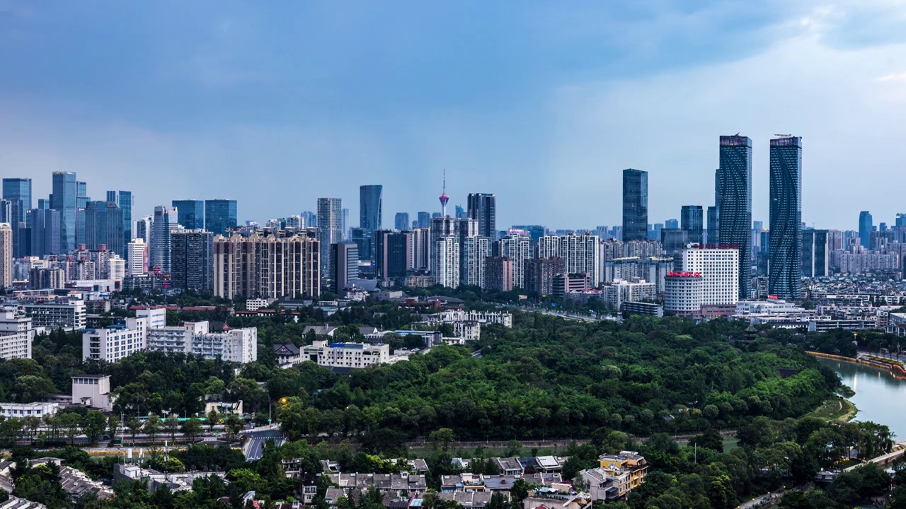 成都日转夜夜景延时天际线视频素材