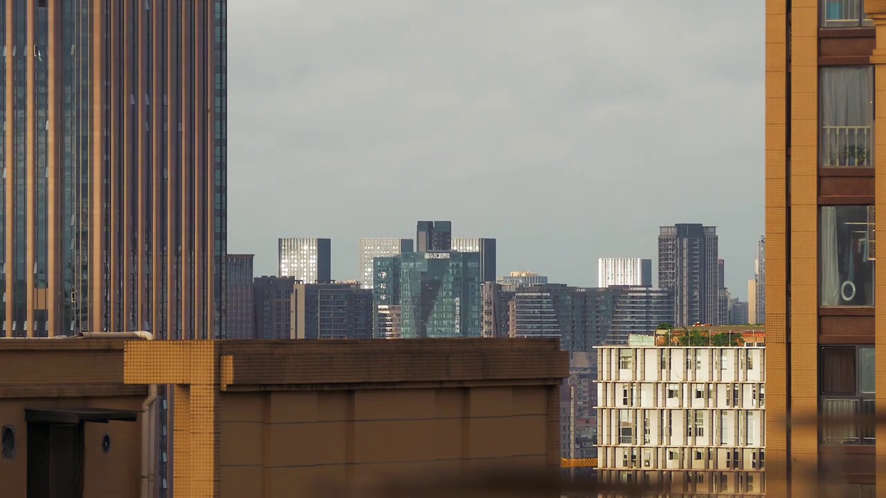 成都城市晚霞日落流云延时视频素材