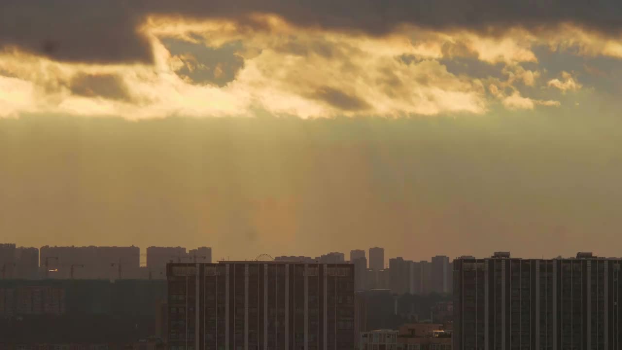 成都城市晚霞日落流云延时视频素材