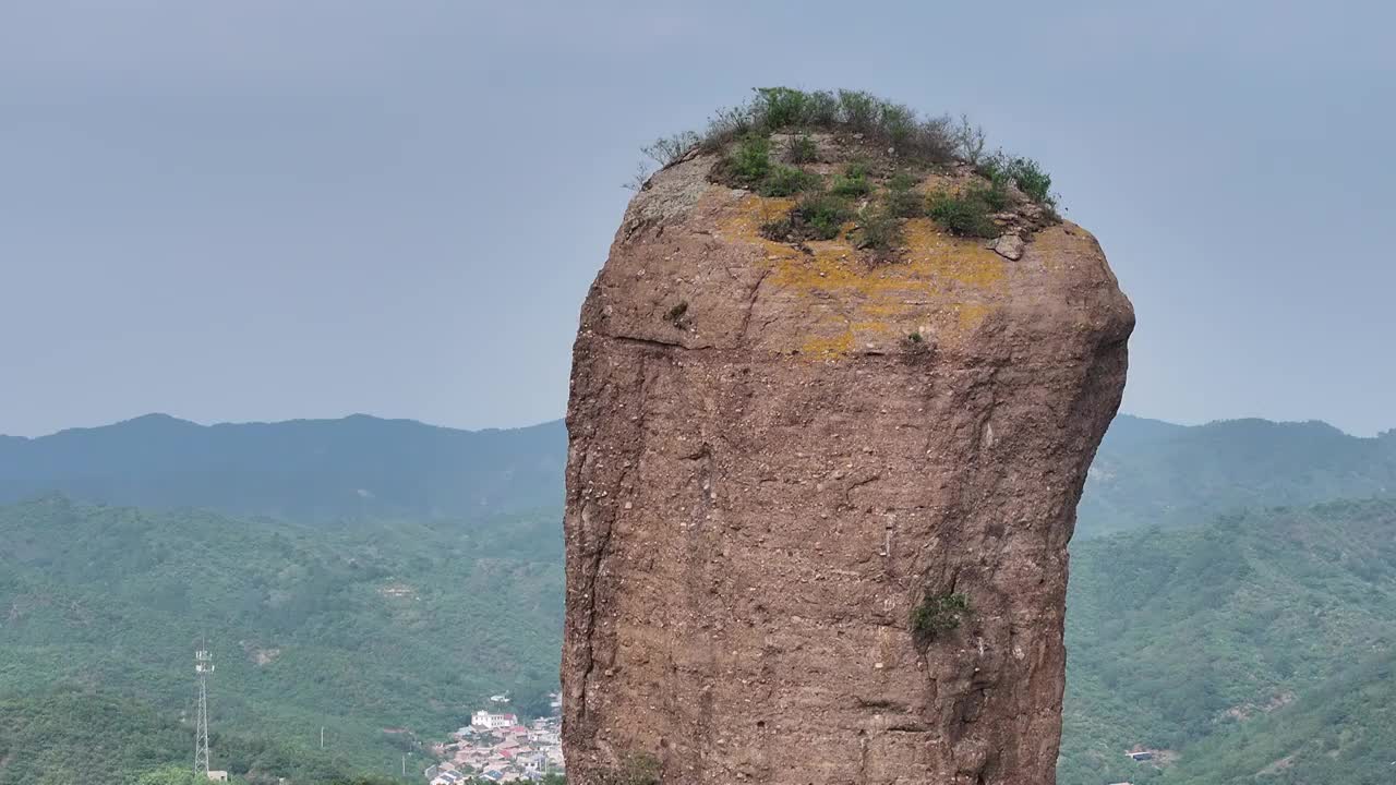 承德普乐寺磬锤峰建筑风光航拍视频素材