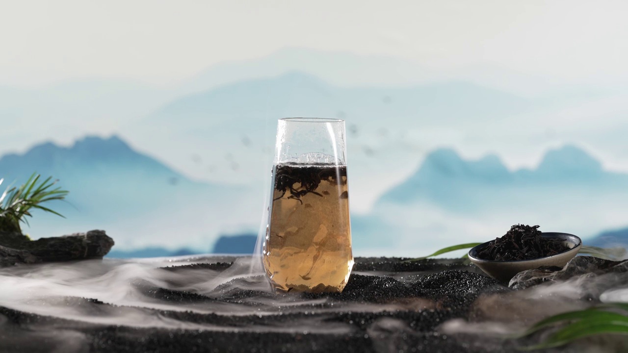 吸收天地精华的茶水视频素材画面2