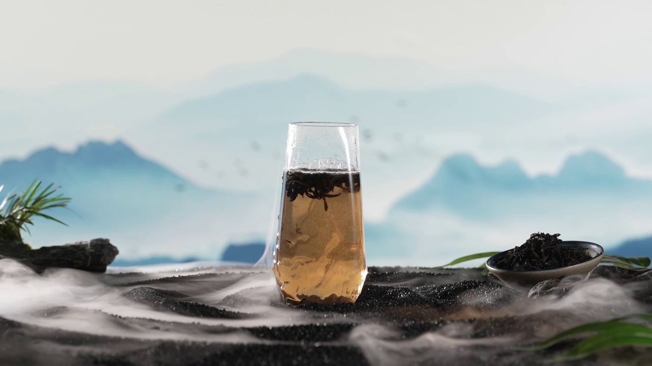 吸收天地精华的茶水视频素材画面4