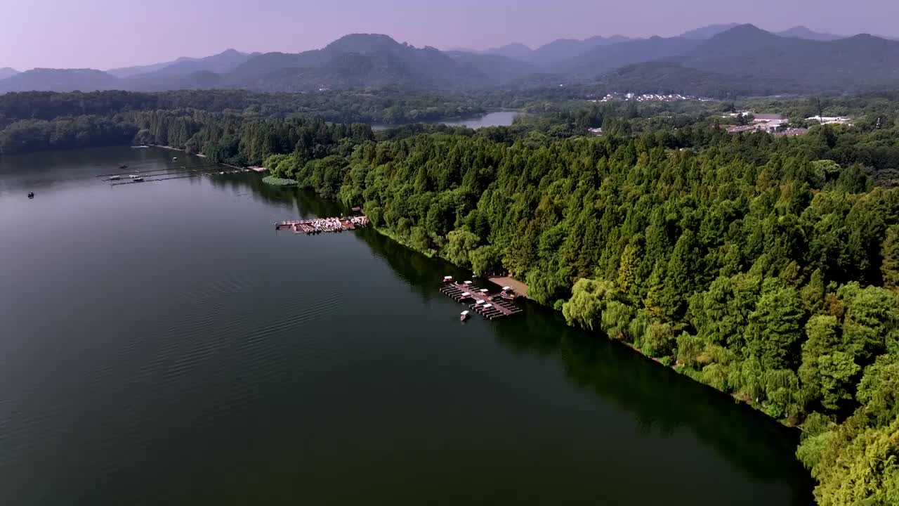 航拍夏季西湖风光视频素材