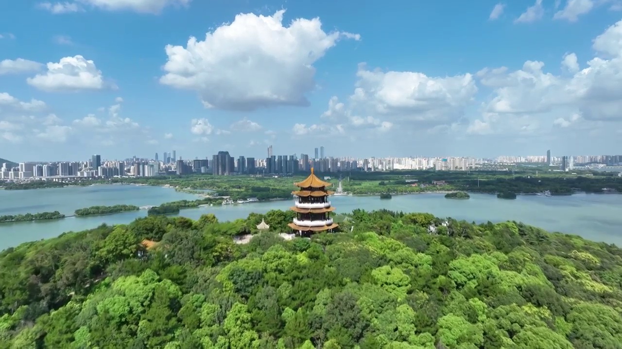 无锡蠡湖鼋头渚景区全景1视频素材