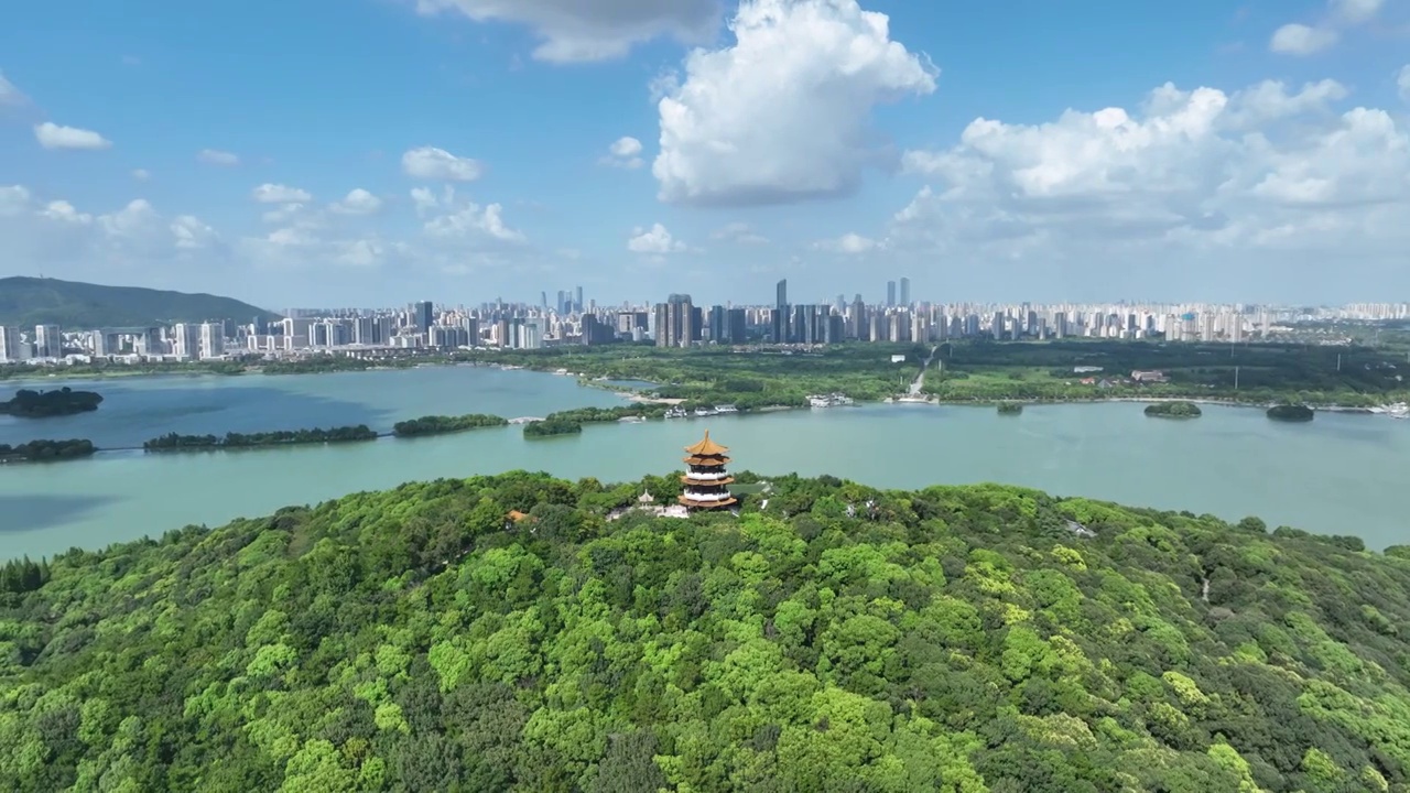 无锡蠡湖鼋头渚景区全景2视频素材