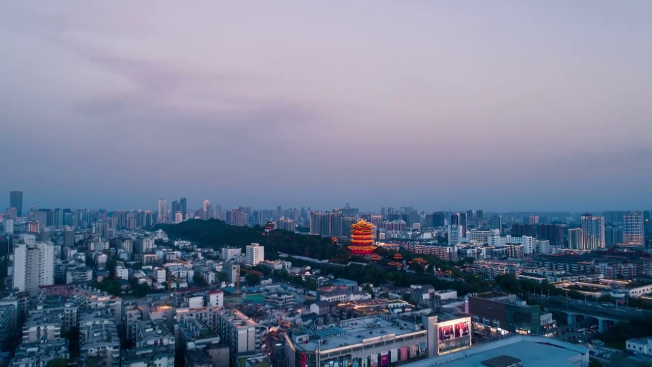 夕阳下的武汉长江大桥延时素材视频素材