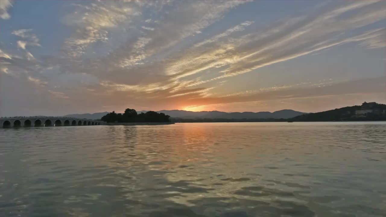 夏日颐和园日落视频素材