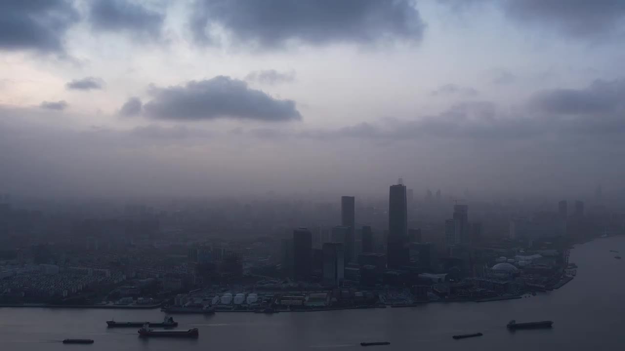 上海地标-前滩，徐汇滨江，黄浦江风景视频素材