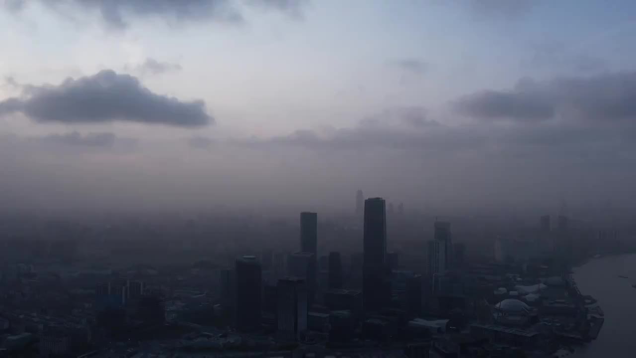 上海地标-前滩，徐汇滨江，黄浦江风景视频素材