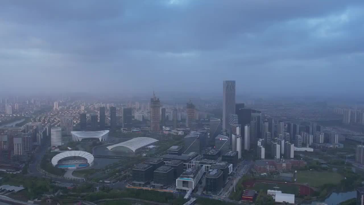 上海地标-前滩，徐汇滨江，黄浦江风景视频素材