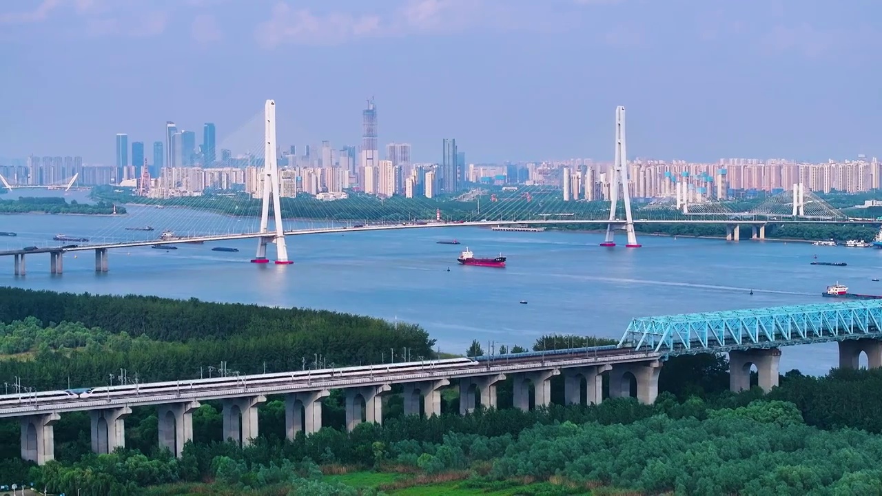 南京大胜关大桥，江苏南京视频素材