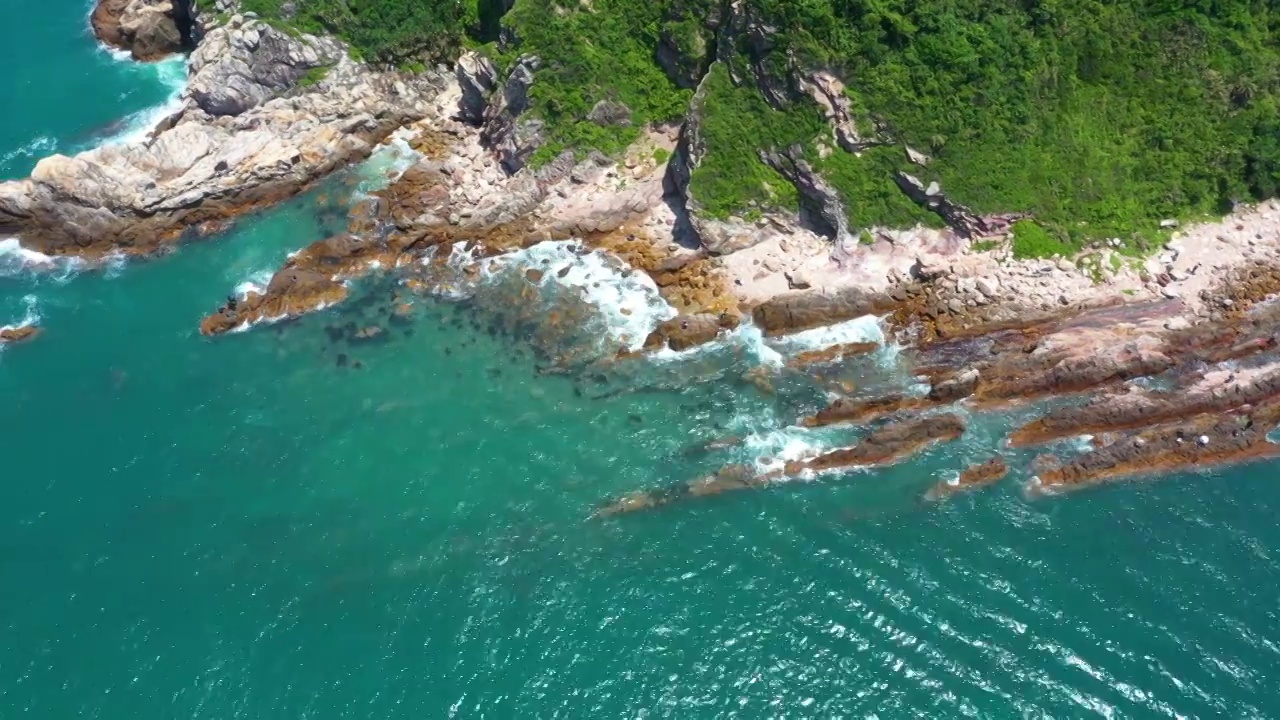 航拍深圳大鹏新区鹿嘴山庄海景风光视频素材