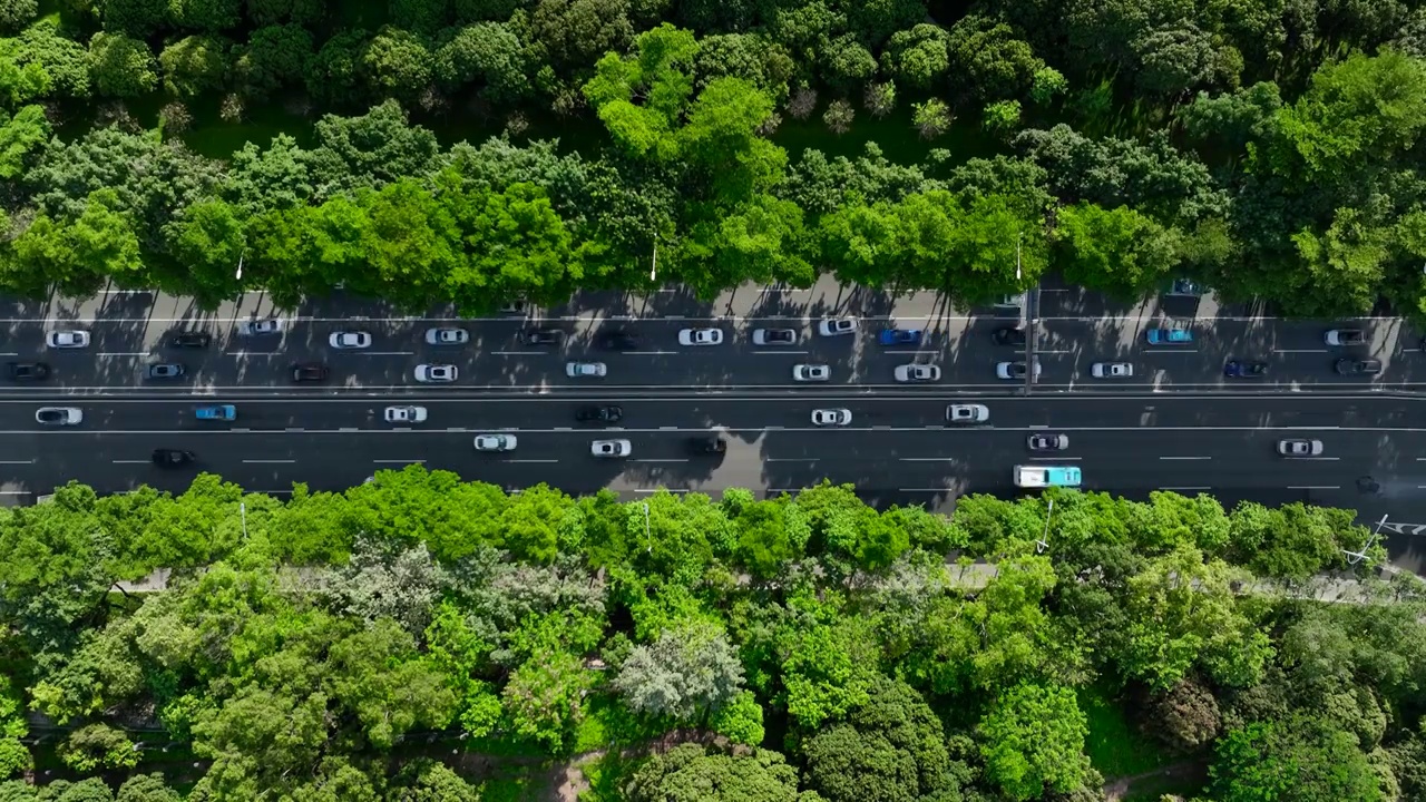 航拍深圳市南山区交通道路车流情况，汽车，交通，车流视频素材