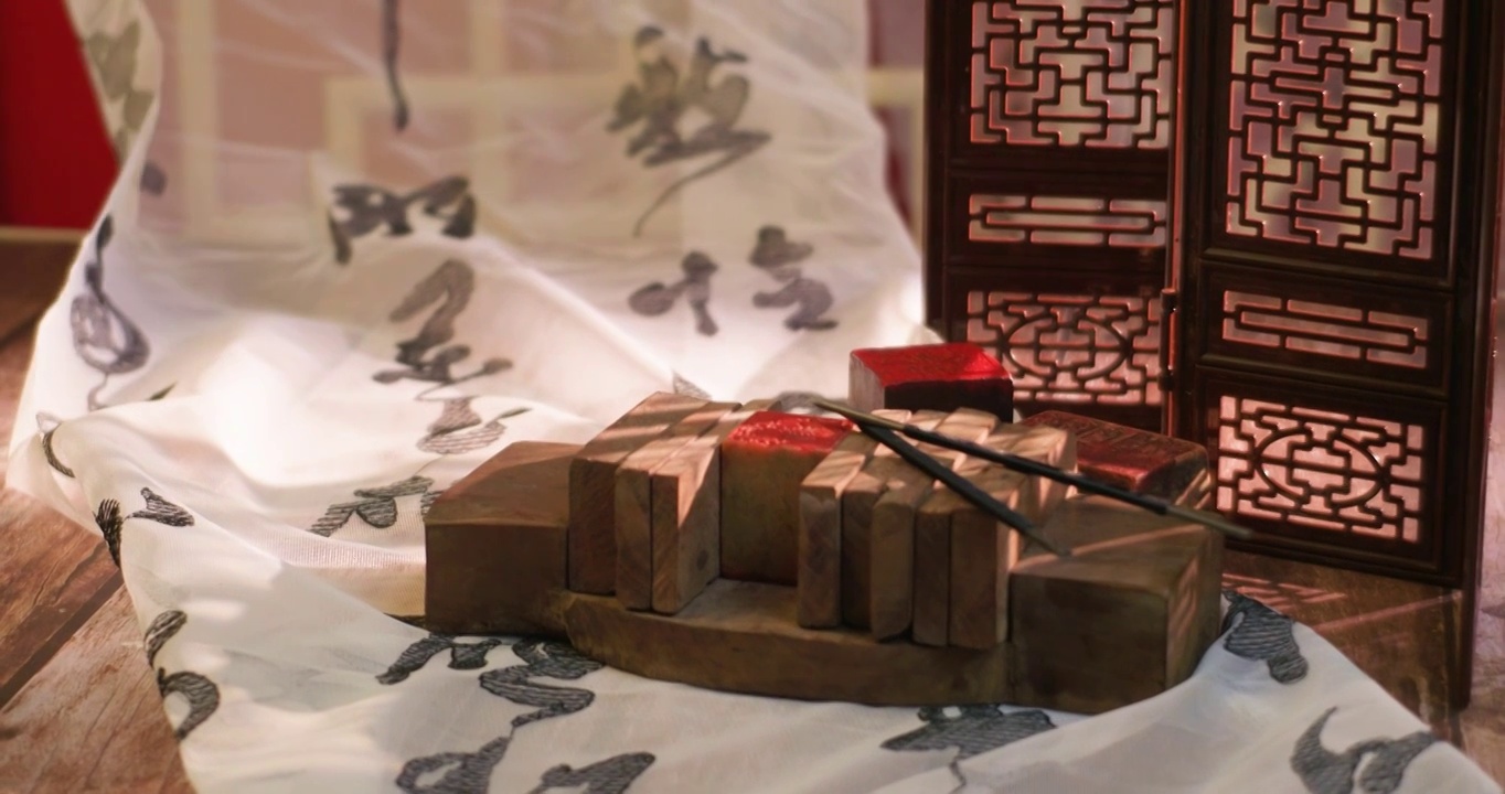 纂刻印章中国文化视频素材画面1