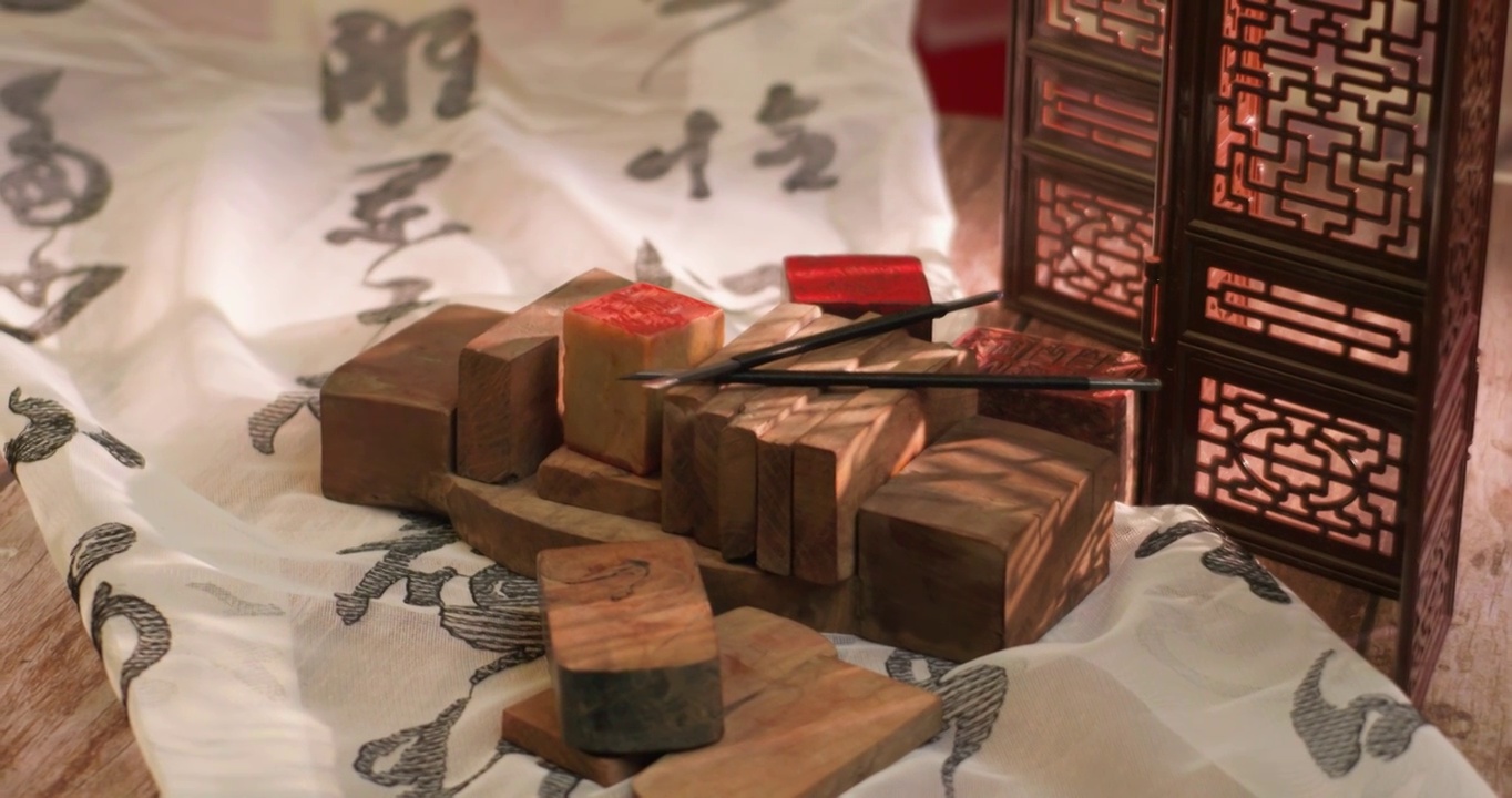 纂刻印章中国文化视频素材画面1