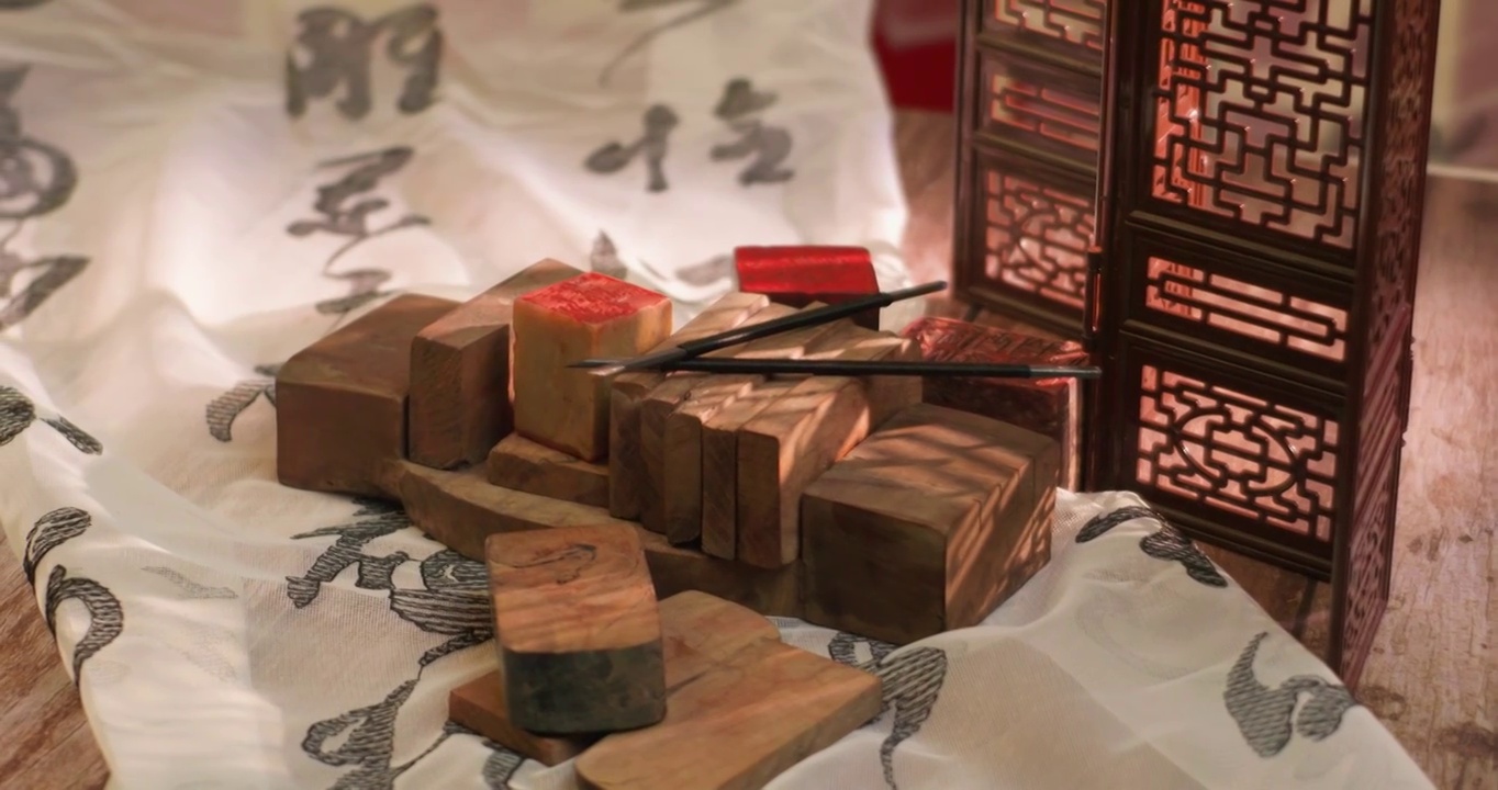纂刻印章中国文化视频素材画面2