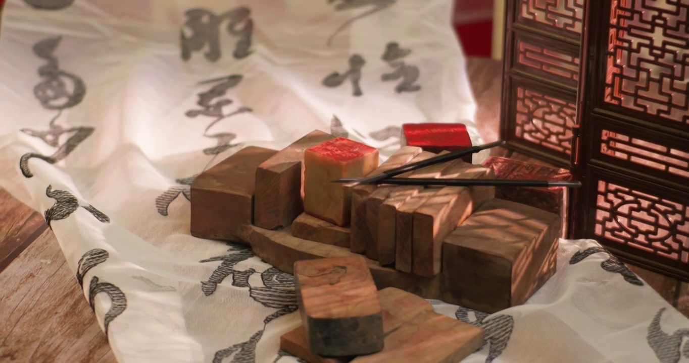 纂刻印章中国文化视频素材画面3