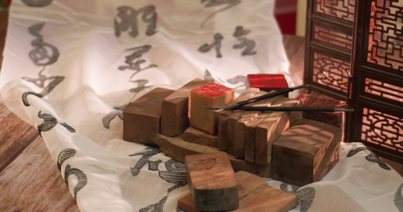 纂刻印章中国文化视频素材画面4