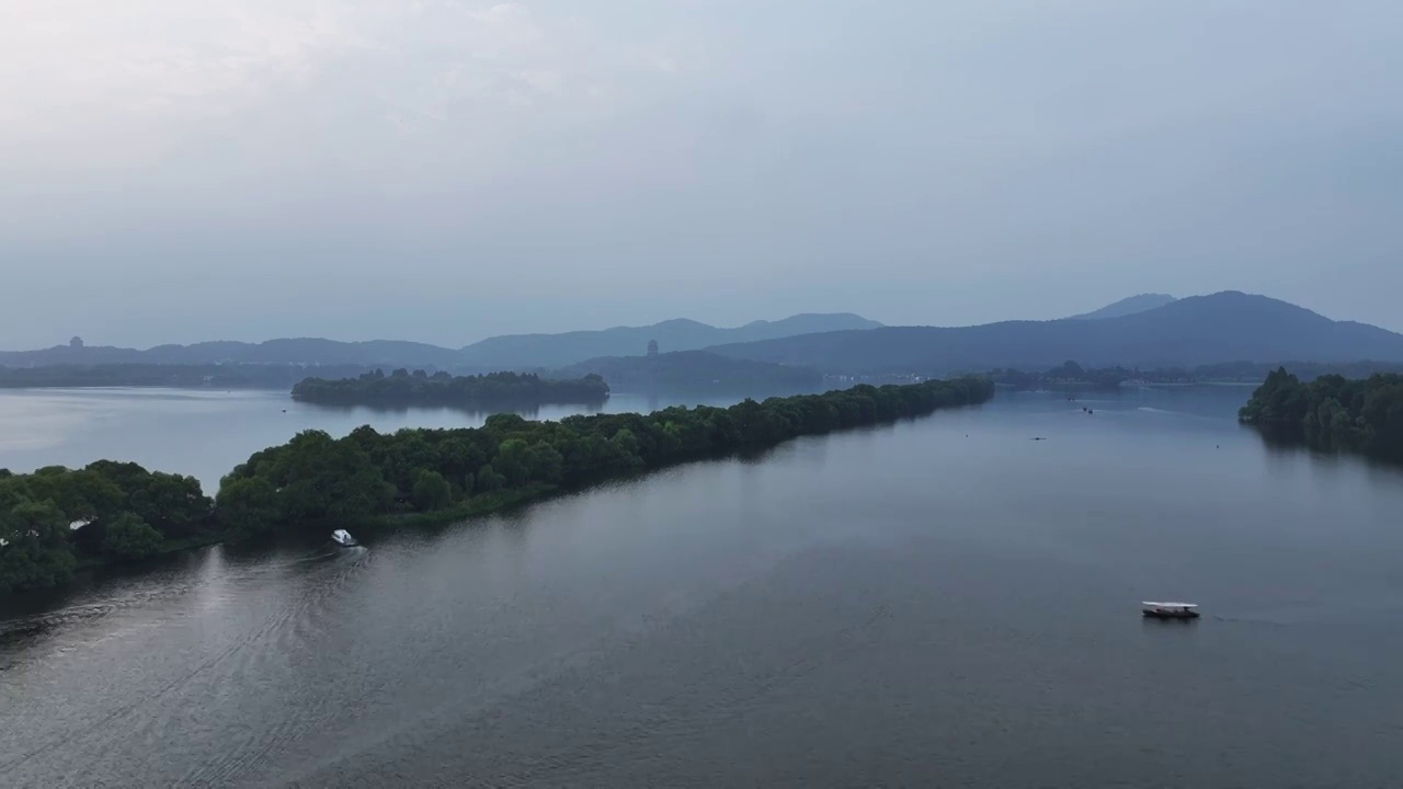 杭州夏季西湖风光 苏堤视频素材