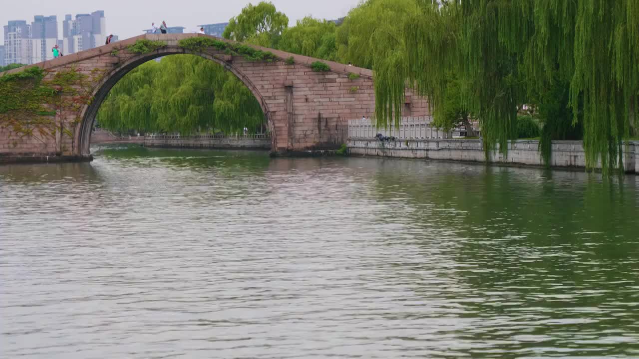 苏州盘门风景区将军楼水陆瓮城风景视频素材