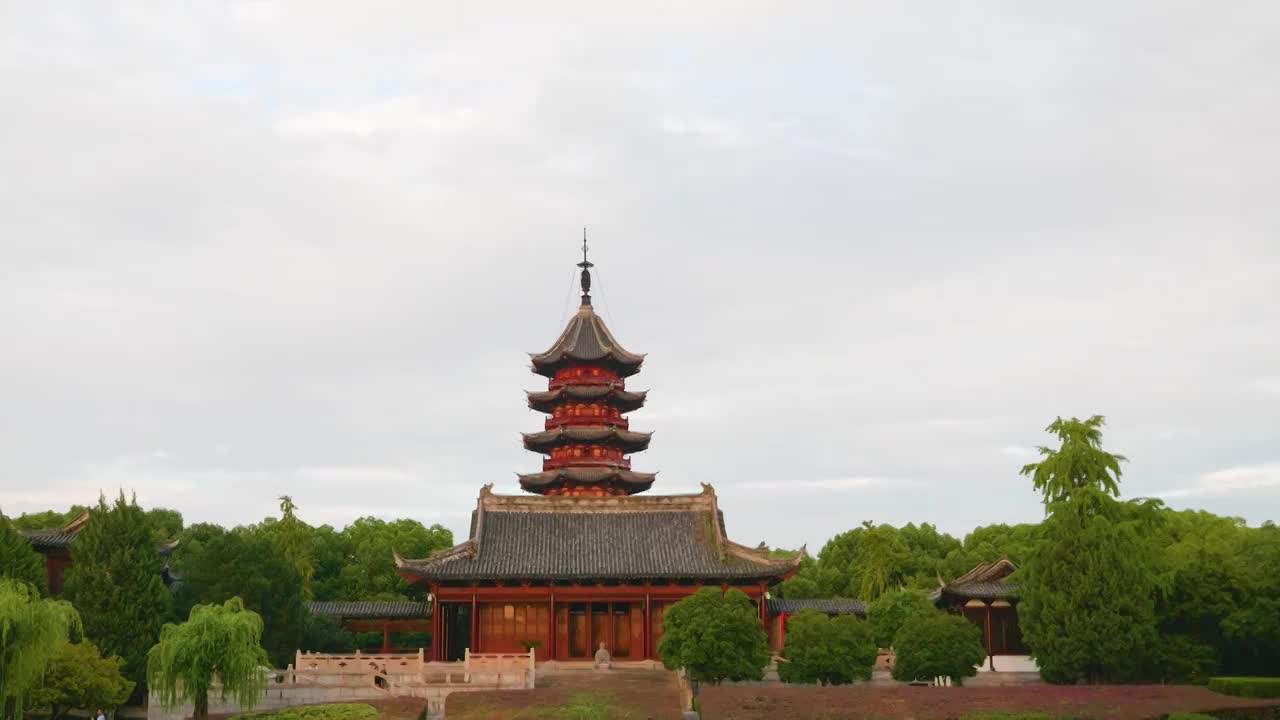 苏州盘门风景区将军楼水陆瓮城风景视频素材