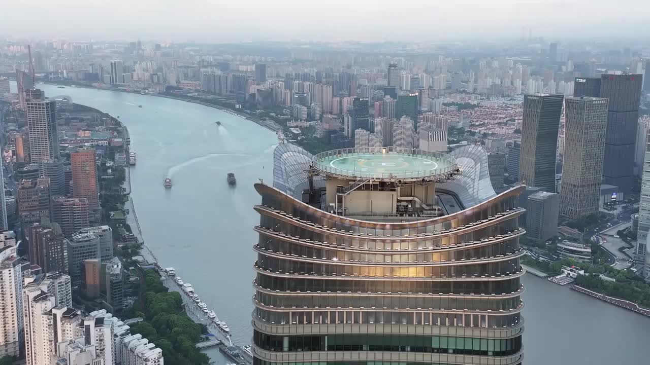 上海陆家嘴标志性建筑城市风光航拍视频素材